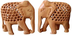 Wooden Carved Elephant Statue