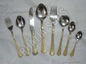 Brass and Steel Cutlery Set