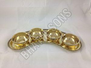 Brass Bowl Plate Set