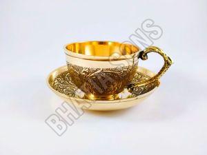 Brass Cup and Saucer
