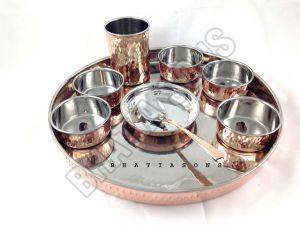 Copper and Steel Thali Set