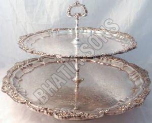 Silver Plated 2 Tier Platter