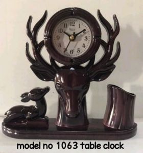 Animal Theme Wooden Table Clock