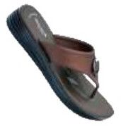 Black Brown Ladies PU Slippers