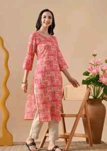 Ladies Printed Rayon Shorts Kurta
