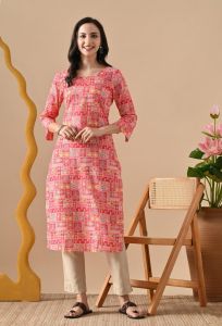 Ladies Printed Rayon Shorts Kurta