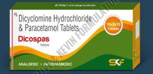 Dicospas Dicyclomine Hydrochloride and Paracetamol Tablet