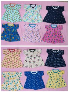 Navy Zone Newborn Baby Half Sleeves Frock