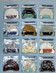 Navy Zone Newborn Baby Printed Ear Knot Cap