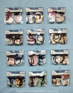 Navy Zone Newborn Baby Printed Rope Mittens