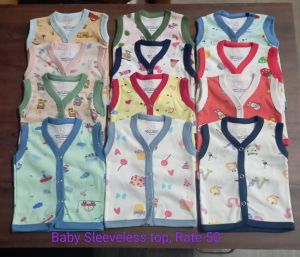 Navy Zone Newborn Baby Printed Sleeveless Top