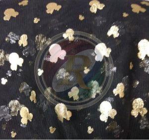Golden Print Mesh Fabric