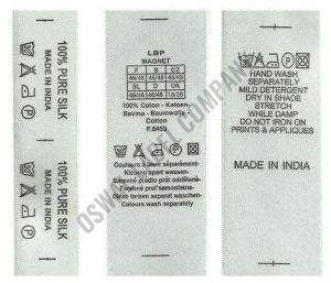 Satin Wash Care Labels