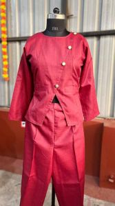 Red American Women Co Ord Set