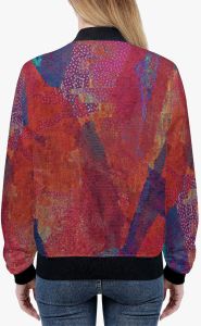 Womens Crimson Art Bomber Jacket