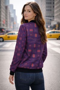 Womens Indigo Morse Code Bomber Jacket