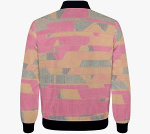 Womens Blush Strata Abstract Bomber Jacket