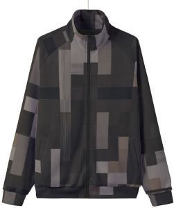 Mens Black Onyx Textured Stand Collar Jacket