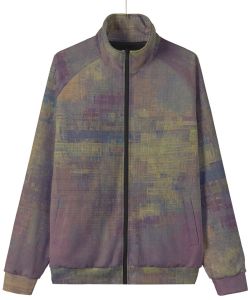 Mens Purple Texture Stand Collar Jacket