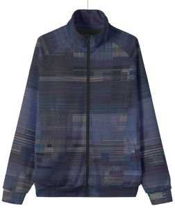 Mens Violet Urban Architectural Stand Collar Jacket