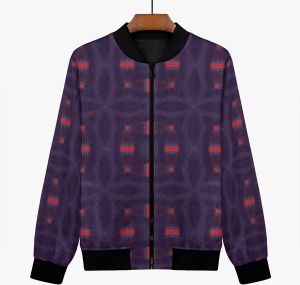 Womens Indigo Morse Code Bomber Jacket