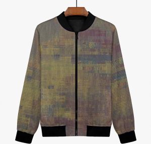 Womens Weathered Grid Bomber Jacket