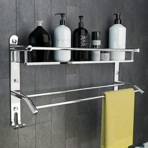Stainless Steel Multipurpose Bathroom Shelf / SS Single Shelf