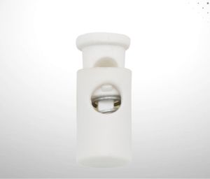 White Barrel Cylinder Cord Lock