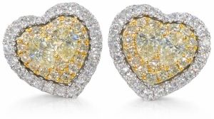 K Jewels Heart Shape Diamond Stud Earrings