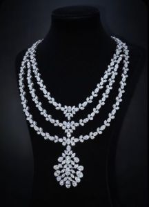 K Jewels Multi Layer Diamond Necklace