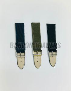 Canvas Genuine Leather Watch Strap