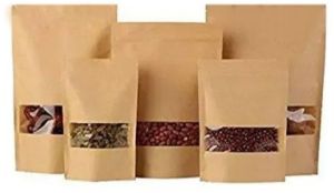 Brown Plain Kraft Paper Stand Up Pouch