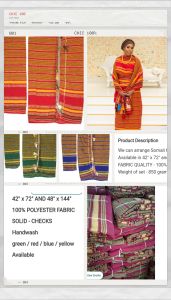 Somalian Ladies Wear Fabric Set