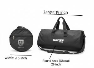 Black Polyester Casual Duffle Bag