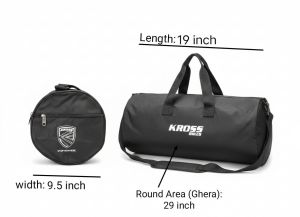 Black Polyester Casual Duffle Bag