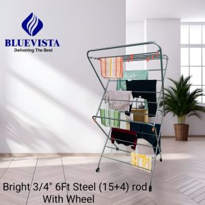 6 Feet Stainless Steel Drying Stand with Wheels