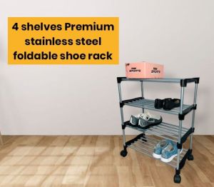 Compact 4 Tier Steel Shoe Organizer
