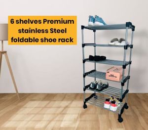 Foldable 6 Tier Metal Shoe Stand