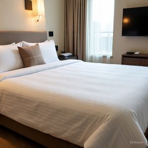 Hotel Stripe Double Bed Cotton Bedsheet