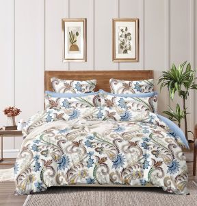 Paisley Floral Double Bed Cotton Bedsheet Set