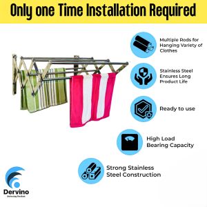 Wall Mounted Steel Foldable Drying Rack