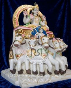 Marble Surya Dev Moorti