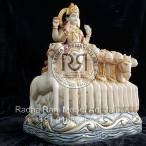 White Marble Surya Dev Moorti