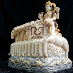 White Marble Surya Dev Moorti