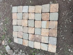 Yellow Multicolor Sandstone Cobble Stone Pavers