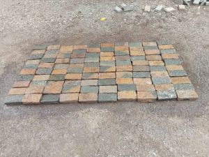 Yellow Multicolor Sandstone Cobble Stone Pavers
