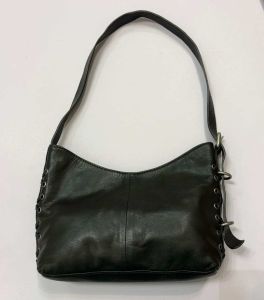 Black Leather Rivet Stud Sling Bag