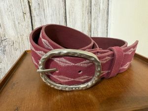 Dark Pink Casual Wear Genuine Leather Belt