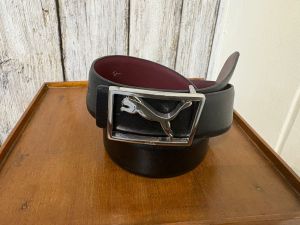 Jaguar Buckle Mens Leather Belt