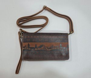 Ladies Brown Designer Leather Clutch Purse